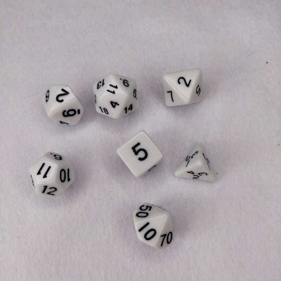 Dice Set - Black and White Board Game Accessories, Tabletop Gaming Gifts, RPG Dnd Dice