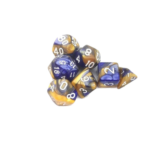 Dice Set - Blue Yellow Two Tone Board Game Accessories, Tabletop Gaming Gifts, RPG Dnd Dice
