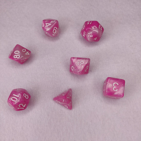 Dice Set - Bubblegum Marble Board Game Accessories, Tabletop Gaming Gifts, RPG Dnd Dice