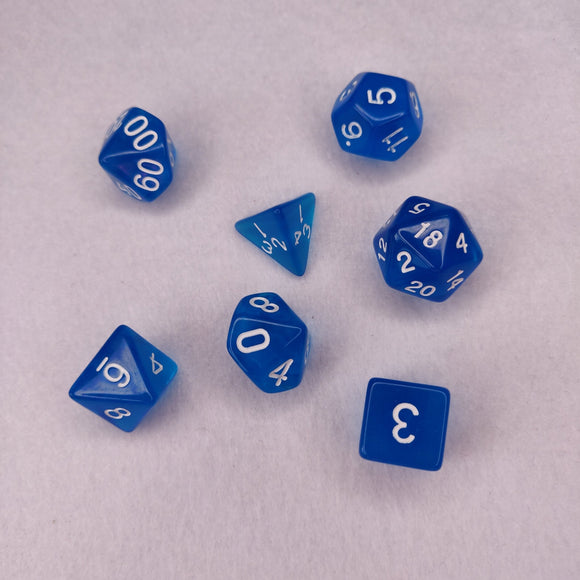 Dice Set - Clear Blue Board Game Accessories, Tabletop Gaming Gifts, RPG Dnd Dice