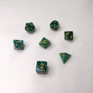 Dice Set - Emerald Green Marble Dice Board Game Accessories, Tabletop Gaming Gifts, RPG Dnd Dice