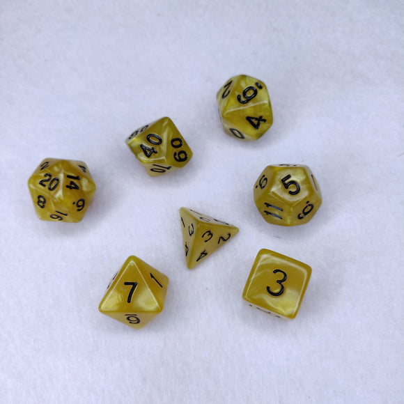Dice Set - Mustard Marble Dice Board Game Accessories, Tabletop Gaming Gifts, RPG Dnd Dice