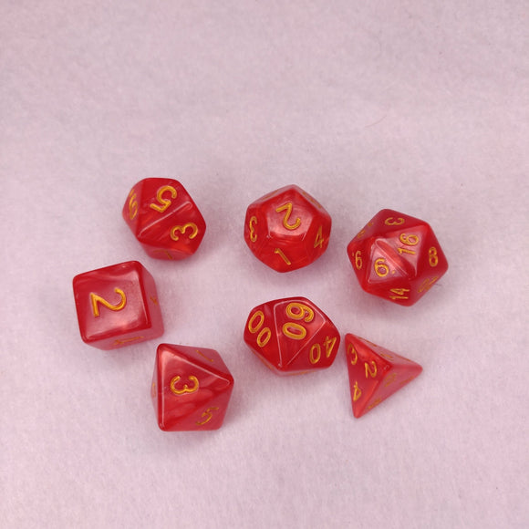 Dice Set - Red Marble Dice Board Game Accessories, Tabletop Gaming Gifts, RPG Dnd Dice