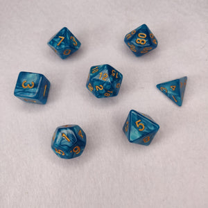 Dice Set - Ultramarine Blue Marble Board Game Accessories, Tabletop Gaming Gifts, RPG Dnd Dice