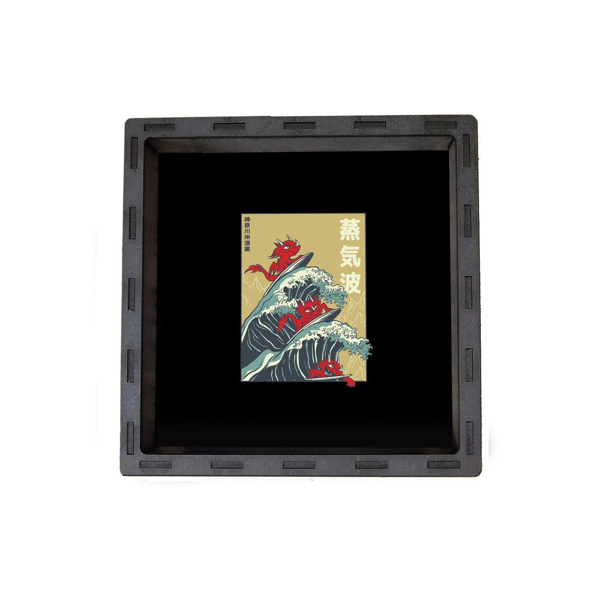 Dice Tray - Dragons Surfing Waves Board Game Tabletop Gaming Gifts Accessories, RPG D&D Dice