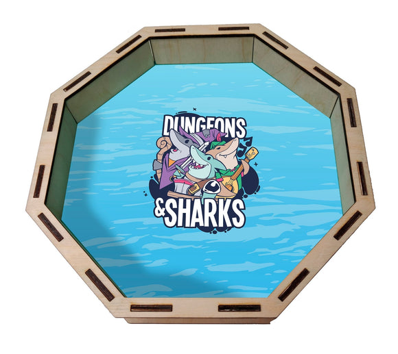 Dice Tray- Dungeons and Sharks Board Game Accessories, Tabletop Gaming Gifts, RPG Dnd Dice