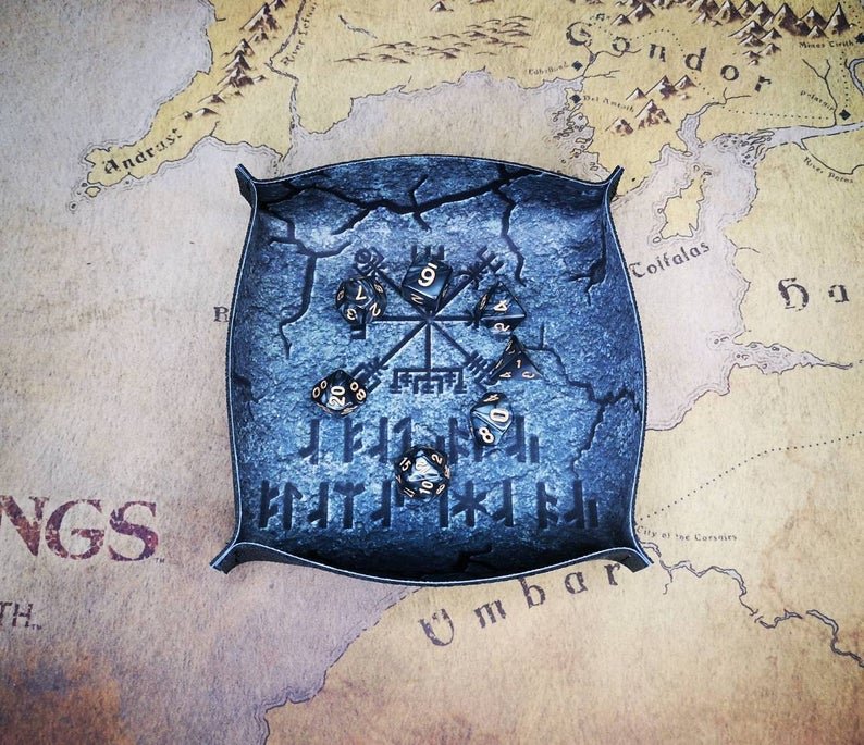 Dice Tray - Icelandic Runes Board Game Tabletop Gaming Gifts Accessories, RPG D&D Dice
