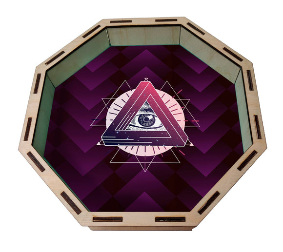 Dice Tray- Illuminati All Seeing Eye Dice Tray Board Game Accessories, Tabletop Gaming Gifts, RPG Dnd Dice