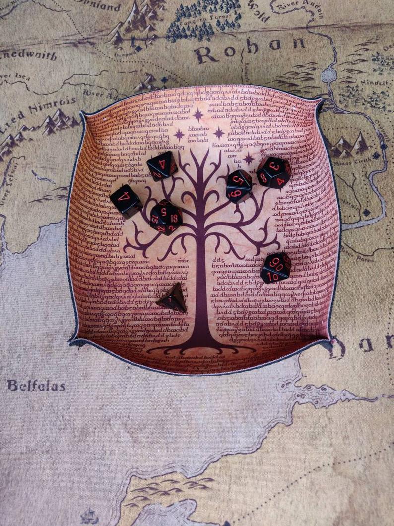 Dice Tray - Lord of the Rings Inspired Tree of Gondor Board Game Tabletop Gaming Gifts Accessories, RPG D&D Dice