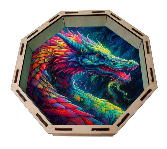 Dice Tray- Rainbow Dragon Dice Tray Board Game Accessories, Tabletop Gaming Gifts, RPG Dnd Dice