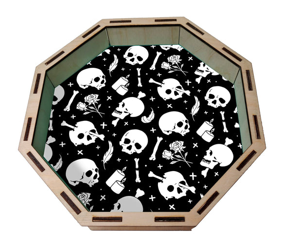 Dice Tray- Skulls and Bones Board Game Accessories, Tabletop Gaming Gifts, RPG Dnd Dice