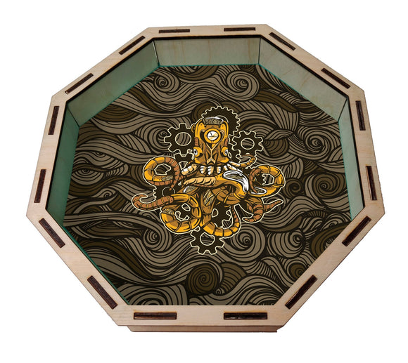 Dice Tray- Steampunk Cthulhu Dice Tray Board Game Accessories, Tabletop Gaming Gifts, RPG Dnd Dice