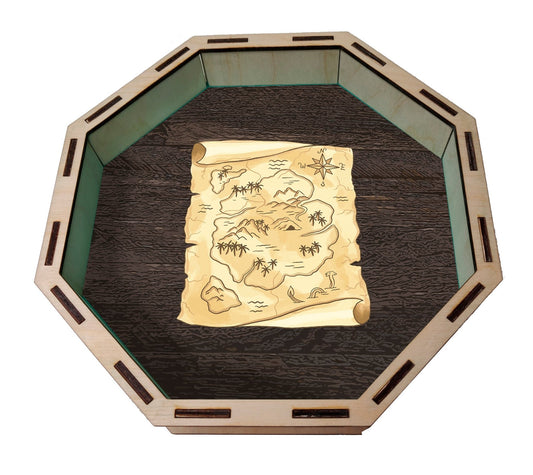 Dice Tray - Treasure Map Board Game Tabletop Gaming Gifts Accessories, RPG D&D Dice