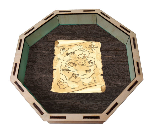 Dice Tray- Treasure Map Board Game Accessories, Tabletop Gaming Gifts, RPG Dnd Dice
