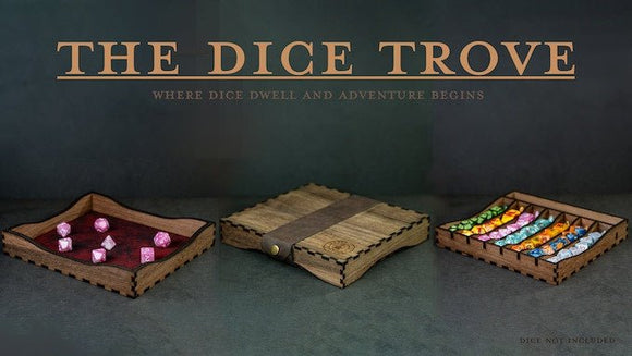 Dice Trove- Dice Storage Box with Rolling Tray Board Game Accessories, Tabletop Gaming Gifts, RPG Dnd Dice