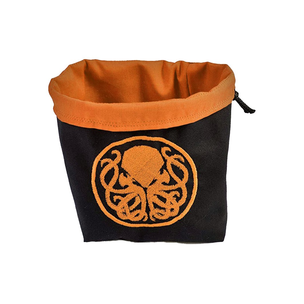Embroidered Dice Bag - Cthulhu Themed (circle) Board Game Tabletop Gaming Gifts Accessories, RPG D&D Dice
