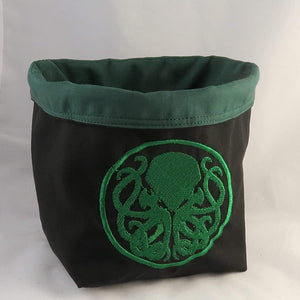 Embroidered Dice Bag- Cthulhu Themed (circle) Dice Bags Board Game Accessories, Tabletop Gaming Gifts, RPG Dnd Dice