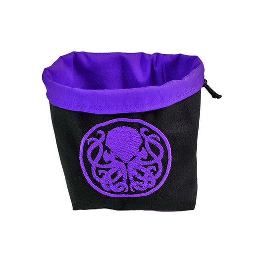 Embroidered Dice Bag - Cthulhu Themed (circle) Board Game Tabletop Gaming Gifts Accessories, RPG D&D Dice