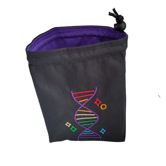 Embroidered Dice Bag- DNA Strand Bag Board Game Accessories, Tabletop Gaming Gifts, RPG Dnd Dice