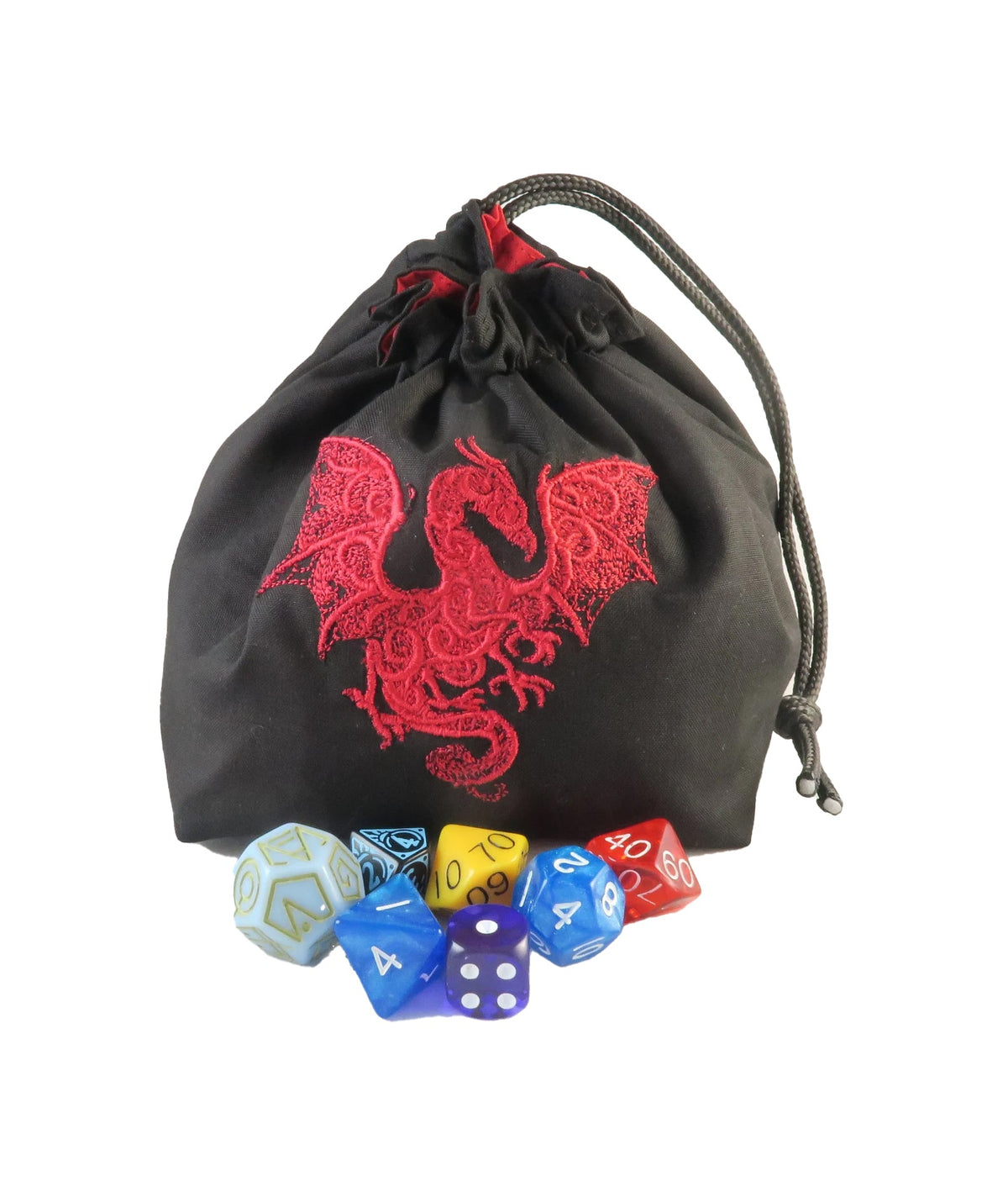 Embroidered Dice Bag - Dragon Board Game Tabletop Gaming Gifts Accessories, RPG D&D Dice
