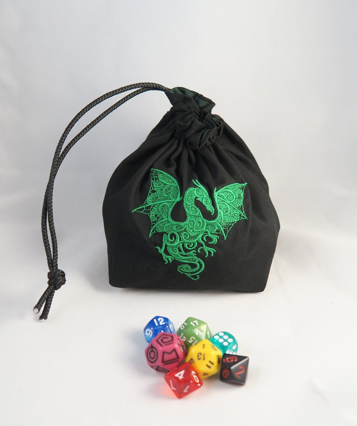 Embroidered Dice Bag - Dragon Board Game Tabletop Gaming Gifts Accessories, RPG D&D Dice