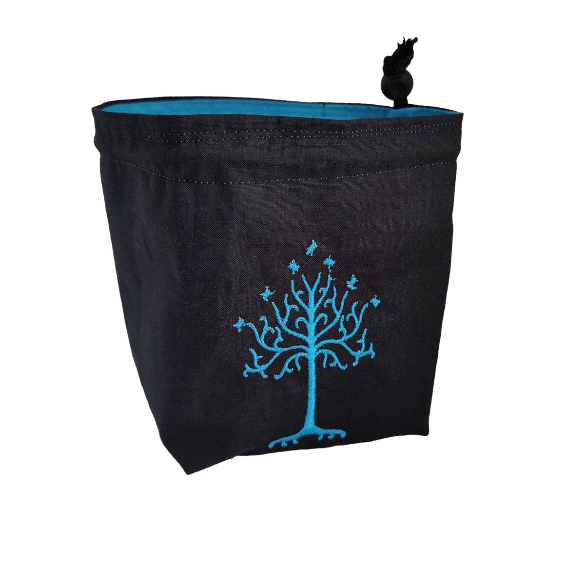 Embroidered Dice Bag - Themed on Tree of Gondor, Lord of The Rings Board Game Tabletop Gaming Gifts Accessories, RPG D&D Dice