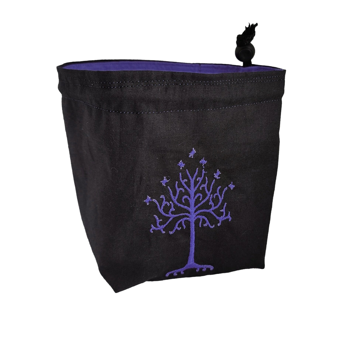 Embroidered Dice Bag - Themed on Tree of Gondor, Lord of The Rings Board Game Tabletop Gaming Gifts Accessories, RPG D&D Dice