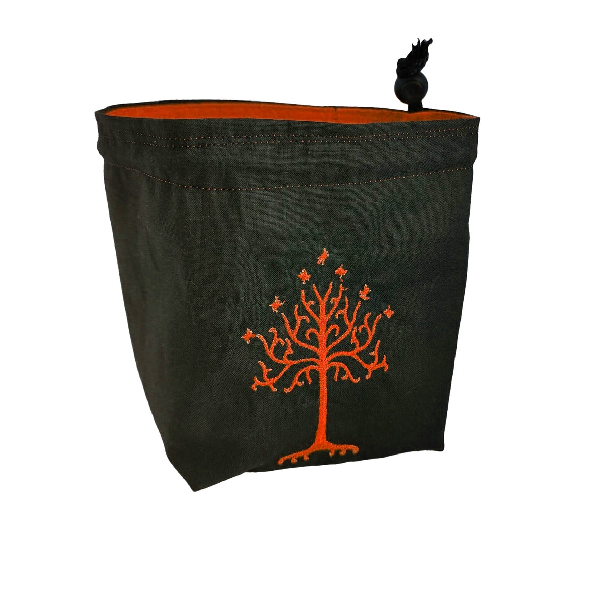 Embroidered Dice Bag - Themed on Tree of Gondor, Lord of The Rings Board Game Tabletop Gaming Gifts Accessories, RPG D&D Dice