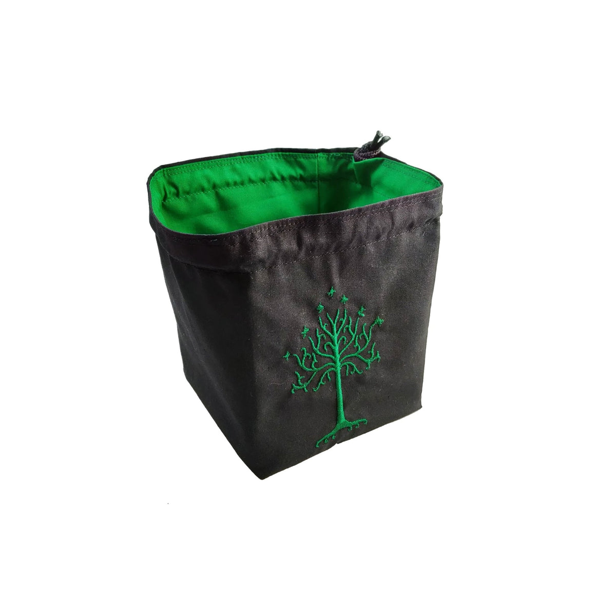 Embroidered Dice Bag - Themed on Tree of Gondor, Lord of The Rings Board Game Tabletop Gaming Gifts Accessories, RPG D&D Dice