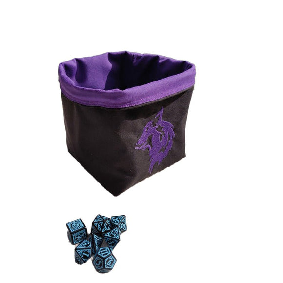 Embroidered Dice Bag- Wolf's Head Board Game Accessories, Tabletop Gaming Gifts, RPG Dnd Dice