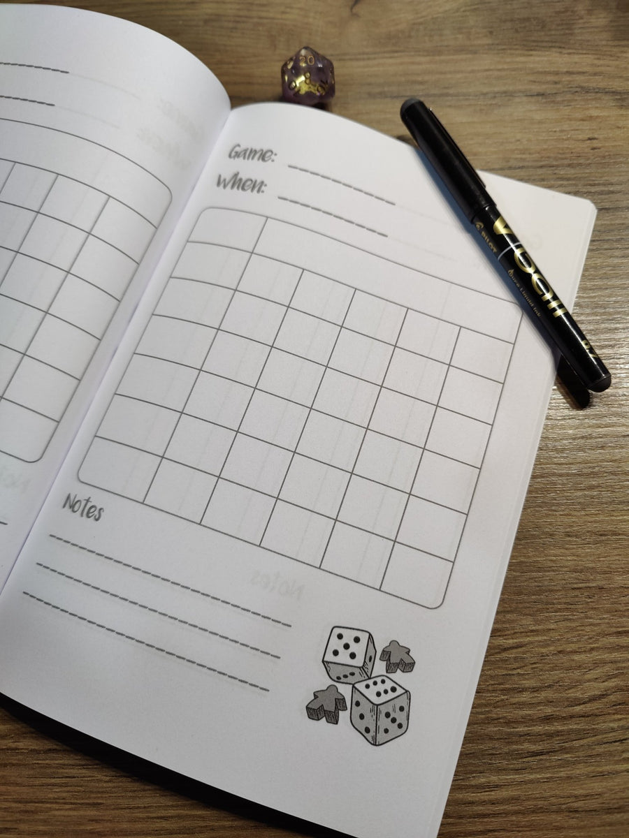 Notebook Board Game Score Tracker BoardGameSolutions