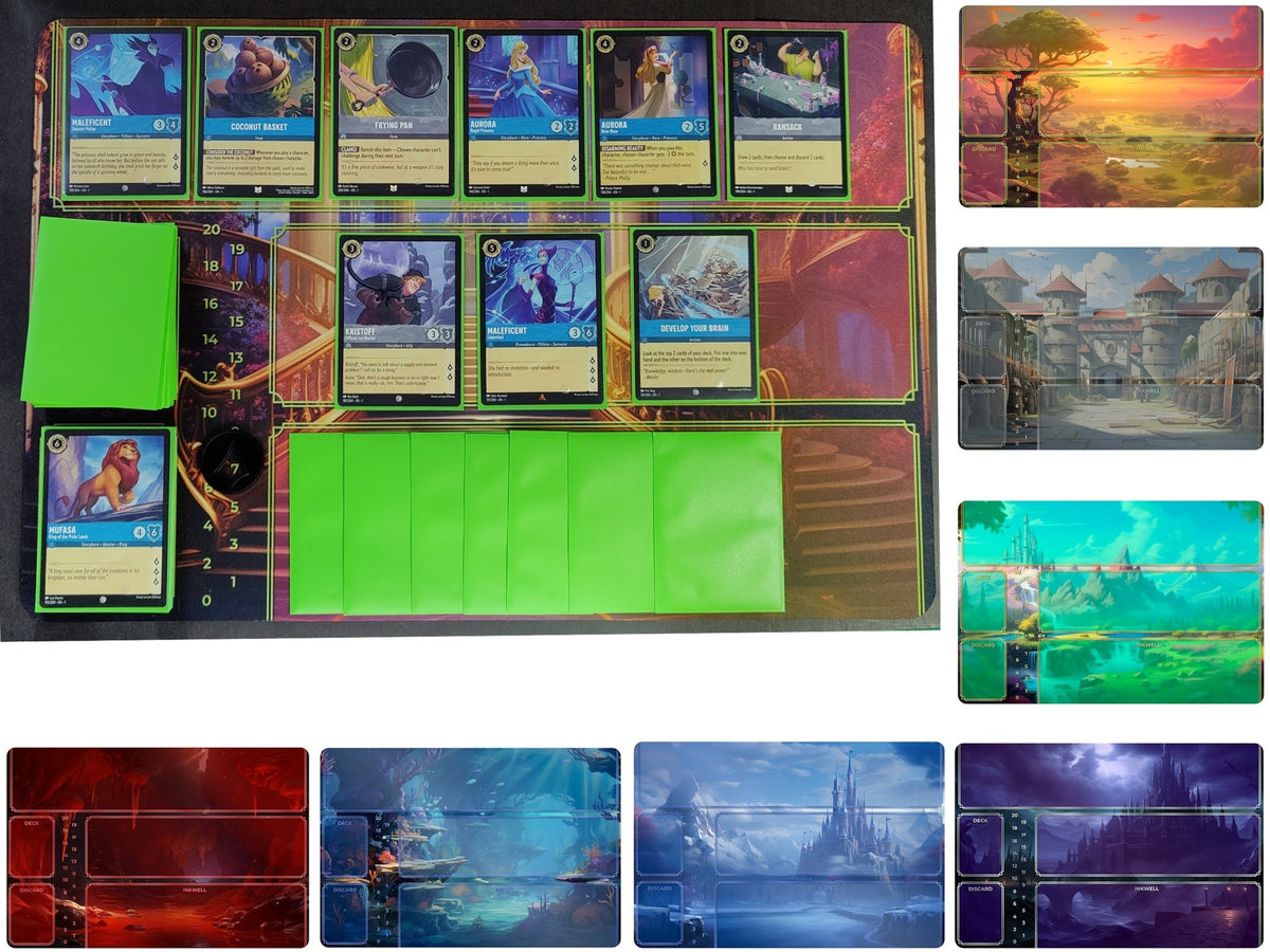 Playmat - Lorcana Trading Card Game Tabletop Gaming Mat Board Game Tabletop Gaming Gifts Accessories, RPG D&D Dice