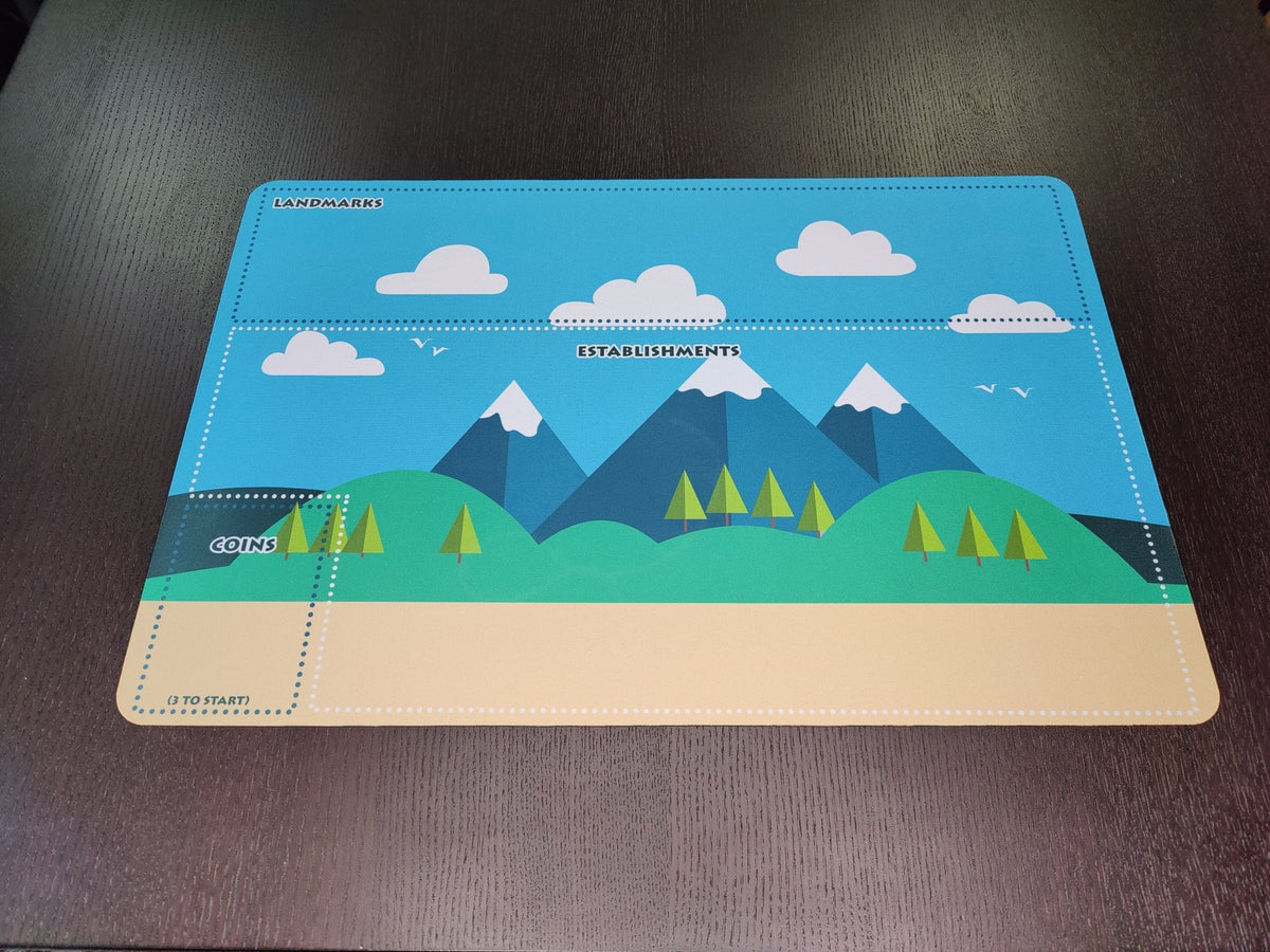 Playmat - Machi Koro Tabletop Gaming Mat Board Game Tabletop Gaming Gifts Accessories, RPG D&D Dice