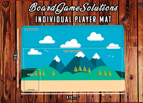 Playmat - Machi Koro Tabletop Gaming Mat Board Game Accessories, Tabletop Gaming Gifts, RPG Dnd Dice