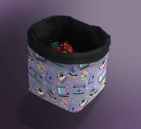 Printed Dice Bag - 80s Retro Stranger Things Inspired Board Game Tabletop Gaming Gifts Accessories, RPG D&D Dice