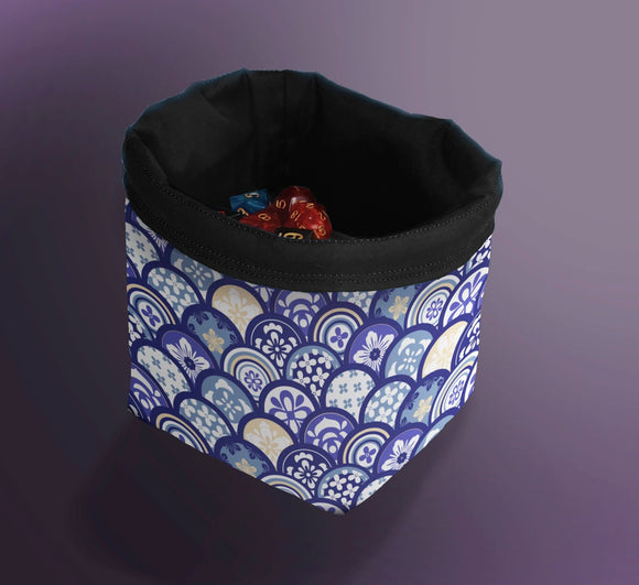 Printed Dice Bag- Azul Tile Circles Dice Bags Board Game Accessories, Tabletop Gaming Gifts, RPG Dnd Dice