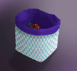 Printed Dice Bag- Blue Dragonscales Bag Board Game Accessories, Tabletop Gaming Gifts, RPG Dnd Dice