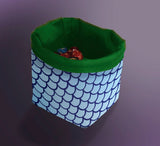 Printed Dice Bag- Blue Fishscales Bag Board Game Accessories, Tabletop Gaming Gifts, RPG Dnd Dice