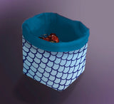 Printed Dice Bag- Blue Fishscales Bag Board Game Accessories, Tabletop Gaming Gifts, RPG Dnd Dice