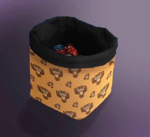 Printed Dice Bag- Brown Owls Bag Board Game Accessories, Tabletop Gaming Gifts, RPG Dnd Dice