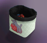 Printed Dice Bag- Cat with D20 Bag Board Game Accessories, Tabletop Gaming Gifts, RPG Dnd Dice
