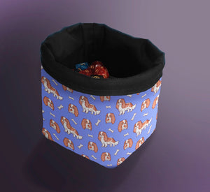 Printed Dice Bag- Cavalier Spaniel Dogs Board Game Accessories, Tabletop Gaming Gifts, RPG Dnd Dice