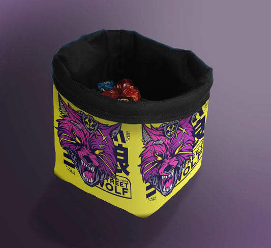 Printed Dice Bag - Cyberpunk Wolf Dice Bag Board Game Tabletop Gaming Gifts Accessories, RPG D&D Dice