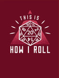 Printed Dice Bag- D20 This is How I Roll Dice Bag Board Game Accessories, Tabletop Gaming Gifts, RPG Dnd Dice