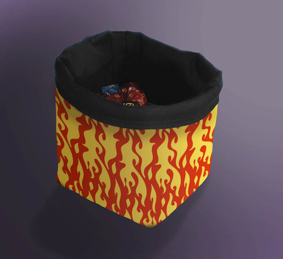 Printed Dice Bag- Fire/Flames Dice Bag Board Game Accessories, Tabletop Gaming Gifts, RPG Dnd Dice