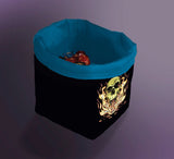 Printed Dice Bag- Flaming Skull Dice Bags Board Game Accessories, Tabletop Gaming Gifts, RPG Dnd Dice