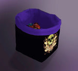 Printed Dice Bag- Flaming Skull Dice Bags Board Game Accessories, Tabletop Gaming Gifts, RPG Dnd Dice