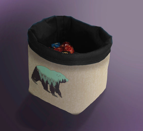 Printed Dice Bag- Forest Bear Board Game Accessories, Tabletop Gaming Gifts, RPG Dnd Dice
