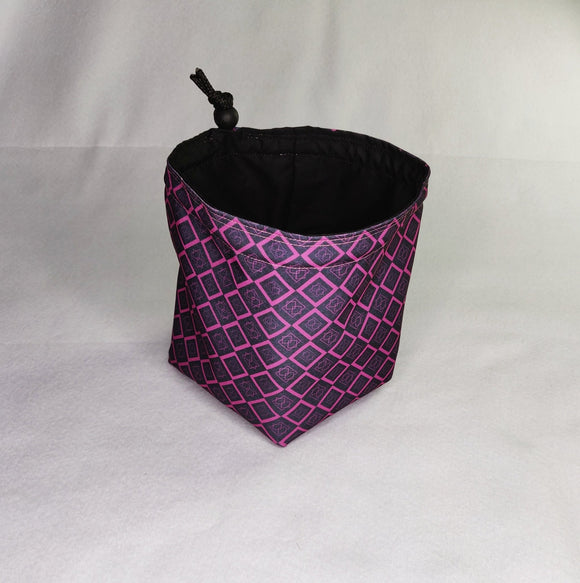 Printed Dice Bag- Geometric Purple Board Game Accessories, Tabletop Gaming Gifts, RPG Dnd Dice