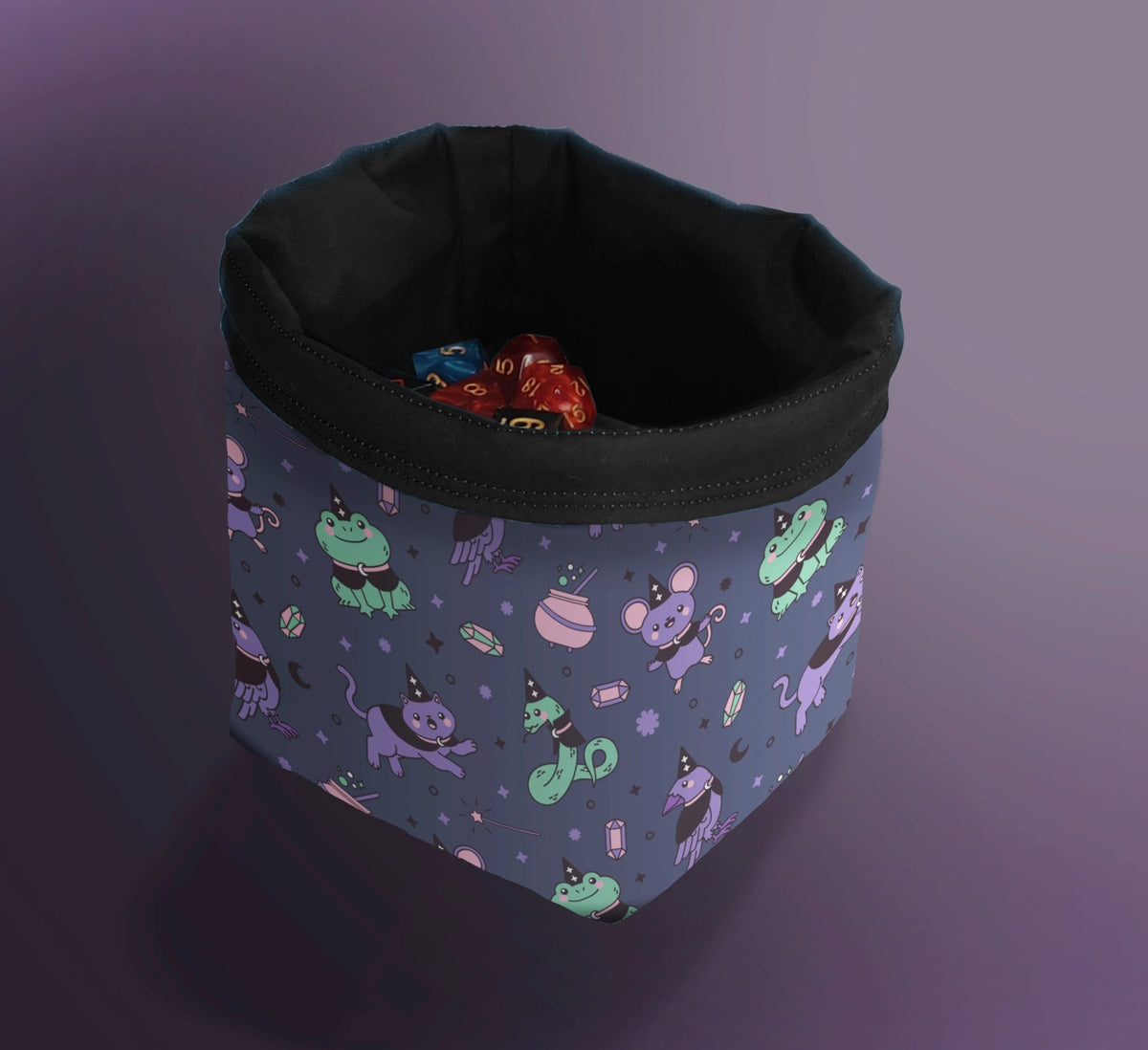 Printed Dice Bag - Halloween Animals Board Game Tabletop Gaming Gifts Accessories, RPG D&D Dice